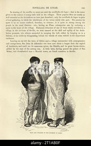 Majo und Bauern in der Umgebung von Jerez, Page aus Spanien von Baron CH. D'Avillier illustriert von Gustave Dore, spanische Geschichte 19. Jahrhundert Stockfoto