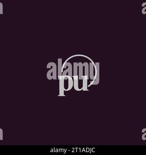 Design-Ideen für das Monogramm-Logo mit PU-Initialen Stock Vektor