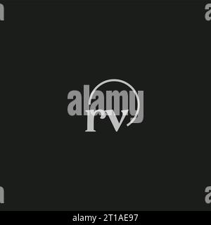 Design-Ideen für das Monogramm-Logo der RV-Initialen Stock Vektor