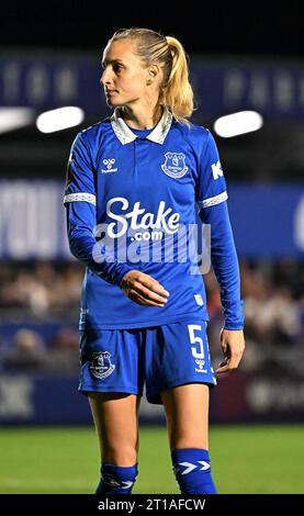 Walton Hall Park, Liverpool, Merseyside, England. Oktober 2023. Nathalie Björn #5 der Everton Women bei Everton Women V Manchester City Women im FA Women's Continental Tyres League Cup Group B. (Bild: ©Cody Froggatt/Alamy Live News) Stockfoto