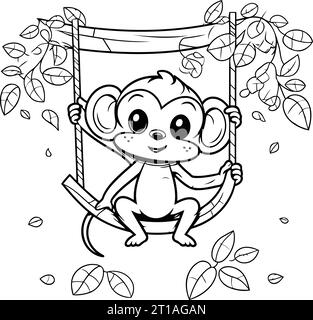 Monkey Cartoon Design. Tierzoo Leben Natur und Fauna Thema Vektor Illustration Stock Vektor