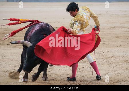 Der Stierkämpfer Isaac Fonseca während des Stierkampfes der Feria de otono auf der Plaza de las Ventas de Madrid, 12. Oktober 2023 Spanien Stockfoto