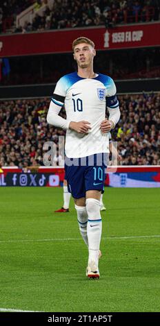 The City Ground, Nottingham, Großbritannien. Oktober 2023. Fußball der Gruppe F zur Euro 2025, England U21 gegen Serbien U21; Cole Palmer aus England Credit: Action Plus Sports/Alamy Live News Stockfoto