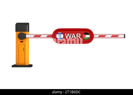 Krieg zwischen Palästina und Israel. Isolierte 3D-Darstellung Stockfoto