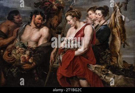 Peter Paul Rubens (Studio) und Frans Snyders: „Diana Returning from the Hunt“ (1615–1617) Stockfoto