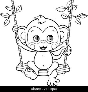 Monkey Cartoon Design. Tierzoo Leben Natur und Fauna Thema Vektor Illustration Stock Vektor