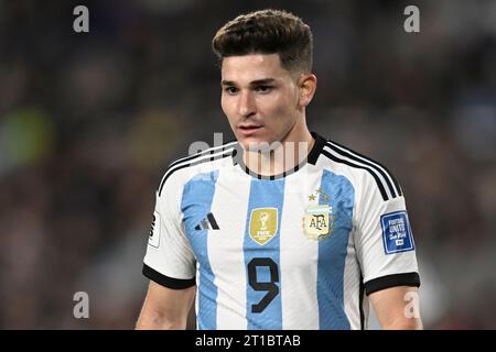 Buenos Aires, Argentinien. Oktober 2023. BUENOS AIRES, ARGENTINIEN - 12. OKTOBER: Julian Alvarez aus Argentinien beim Qualifikationsspiel zur FIFA Fussball-Weltmeisterschaft 2026 zwischen Argentinien und Paraguay im Estadio Mas Monumental Antonio Vespucio Liberti am 12. Oktober 2023 in Buenos Aires, Argentinien. (Foto: Diego Halisz/SFSI) Credit: Sebo47/Alamy Live News Stockfoto