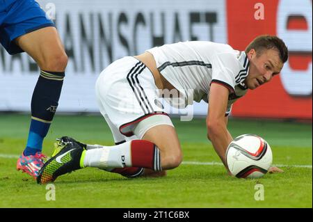 Kevin Grosskreutz Aktion gegen Erik Lamela Fussball Laenderspiel Deutschland - Argentinien in Düsseldorf, Deutschland am 03.09.2014 Fussball Laenderspiel Deutschland - Argentinien 2:4 in Düsseldorf, Deutschland am 03.09.2014 Stockfoto