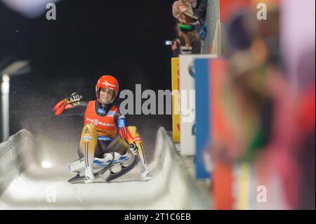 Natalie Geisenberger Aktion Viessmann Rodel Welt Cup in Königssee, Deutschland am 04.01.2014 Stockfoto