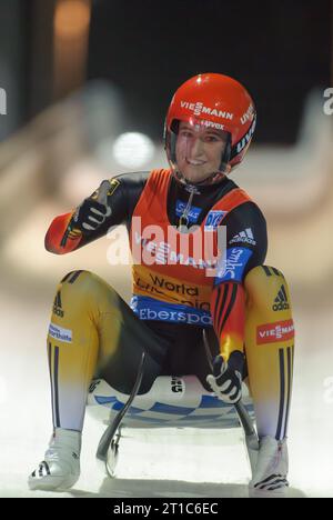 Natalie Geisenberger Aktion Viessmann Rodel Welt Cup in Königssee, Deutschland am 04.01.2014 Stockfoto