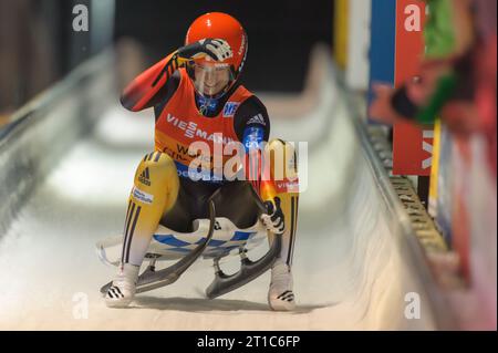 Natalie Geisenberger Aktion Viessmann Rodel Welt Cup in Königssee, Deutschland am 04.01.2014 Stockfoto