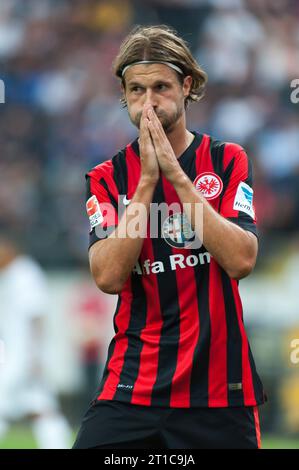 Martin Lanig (13) Aktion Freundschaftsspiel Eintracht Frankfurt - Inter Mailand 3:1 in Frankfurt, Deutschland am 10.08.2014 Stockfoto