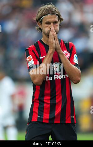 Martin Lanig (13) Aktion Freundschaftsspiel Eintracht Frankfurt - Inter Mailand 3:1 in Frankfurt, Deutschland am 10.08.2014 Stockfoto