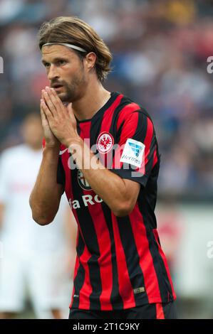 Martin Lanig (13) Aktion Freundschaftsspiel Eintracht Frankfurt - Inter Mailand 3:1 in Frankfurt, Deutschland am 10.08.2014 Stockfoto