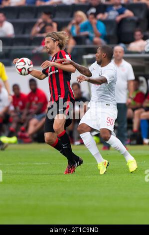 Martin Lanig (13) Aktion Freundschaftsspiel Eintracht Frankfurt - Inter Mailand 3:1 in Frankfurt, Deutschland am 10.08.2014 Stockfoto