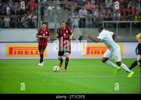 Martin Lanig (13) Aktion Freundschaftsspiel Eintracht Frankfurt - Inter Mailand 3:1 in Frankfurt, Deutschland am 10.08.2014 Stockfoto