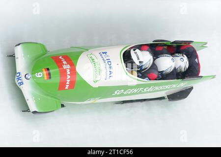 FLORSCHUETZ Thomas, BLUHM Joshua, BAECKER Jannis, POSER Christian GER 4er Bob Welt Cup in Königssee, Deutschland am 26.01.2014 Stockfoto