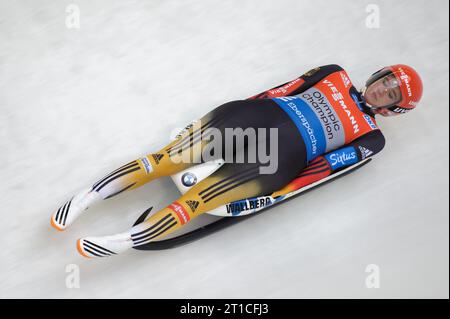 Natalie Geisenberger Aktion Viessmann Rodel Welt Cup in Igls, Oesterreich am 29.11.2014 Stockfoto