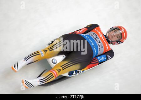 Natalie Geisenberger Aktion Viessmann Rodel Welt Cup in Igls, Oesterreich am 29.11.2014 Stockfoto