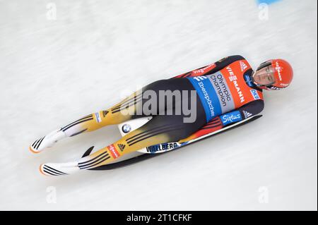 Natalie Geisenberger Aktion Viessmann Rodel Welt Cup in Igls, Oesterreich am 29.11.2014 Stockfoto