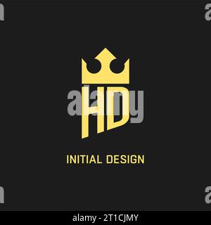 Monogramm-HD-Logo-Schildform, elegante und luxuriöse Vektorgrafik im ersten Logostil Stock Vektor