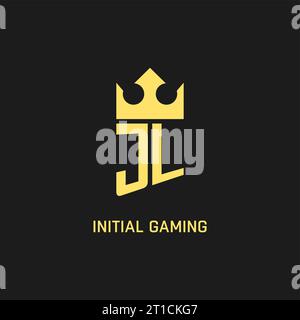 Monogramm JL-Logo-Schildkröte, elegante und luxuriöse Vektorgrafik im ersten Logostil Stock Vektor