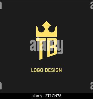 Monogramm TB-Logo-Schildform, elegante und luxuriöse Vektorgrafik im ersten Logostil Stock Vektor