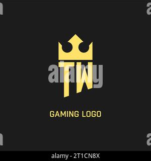 Monogramm TW-Logo-Schildkröte, elegante und luxuriöse Vektorgrafik im ersten Logostil Stock Vektor