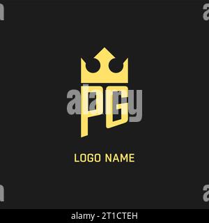 Monogramm PG Logo Schildkröte Form, elegante und luxuriöse Vektorgrafik im ersten Logostil Stock Vektor