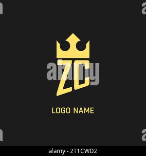 Monogramm ZC-Logo-Schildkröte, elegante und luxuriöse Vektorgrafik im ersten Logostil Stock Vektor