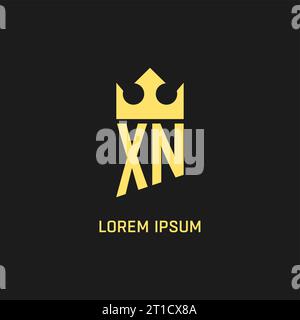 Monogramm-XN-Logo-Schildform, elegante und luxuriöse Vektorgrafik im ersten Logostil Stock Vektor