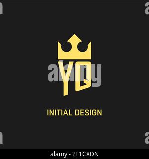 Monogramm YQ-Logo-Schildkröte, elegante und luxuriöse Vektorgrafik im ersten Logostil Stock Vektor