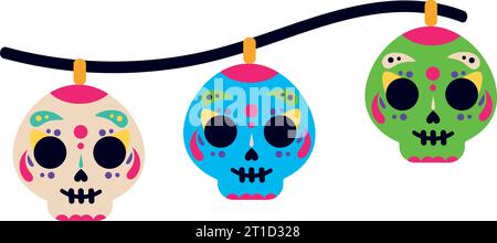 dia de los muertos Schädelgirlande Stock Vektor