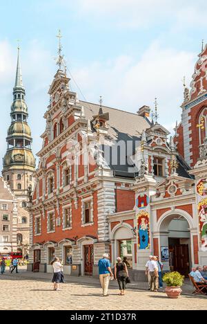 Das Schwarzhäupterhaus am Rathausplatz in der Altstadt von Riga, Lettland Stockfoto
