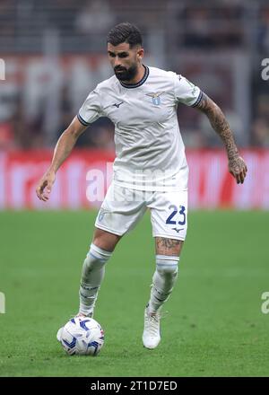 Mailand, Italien. 30. September 2023. Elseid Hysaj von SS Latium während des Spiels der Serie A bei Giuseppe Meazza, Mailand. Der Bildnachweis sollte lauten: Jonathan Moscrop/Sportimage Credit: Sportimage Ltd/Alamy Live News Stockfoto