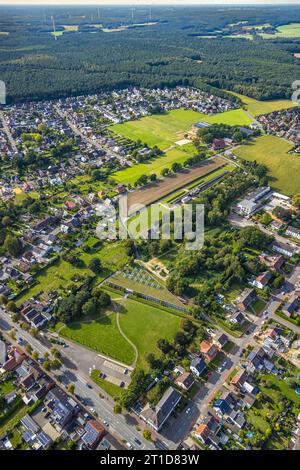 Luftbild, LWL-Römermuseum, Silverbergschule, Haltern-Stadt, Haltern am See, Ruhrgebiet Münsterland, Nordrhein-Westfalen, Deutschland ACHTUNGxMINDESTHONORARx60xEURO *** Luftansicht, LWL Römisches Museum, Silverberg Schule, Haltern am See, Ruhrgebiet Münsterland, Nordrhein-Westfalen, Deutschland ATTENTIONxMINDESTHONORARx60xEURO Credit: Imago/Alamy Live News Stockfoto