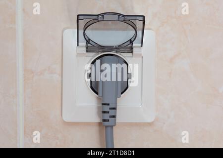 Buchse mit zweipoligem Stecker Stockfoto