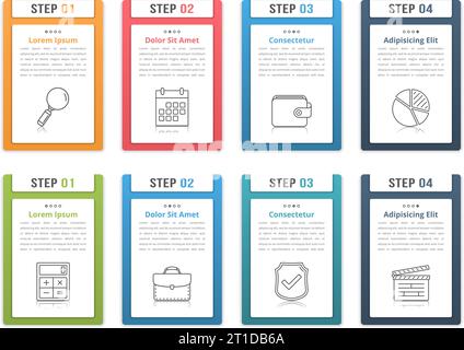 Satz von infografik Elemente mit Zahlen, Symbolen und Platz für Ihren Text, Workflow, Prozess, Schritte und Optionen verwendet werden kann, Vector EPS 10 Illustr Stock Vektor