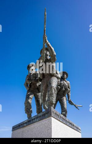 British Normandy Memorial mit Blick auf Gold Beach, Normandie, Frankreich. Stockfoto