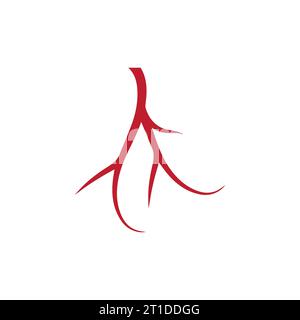 Menschliche Venen, Design der roten Blutgefäße und Arterien Vektor-Illustration isoliert Stockfoto