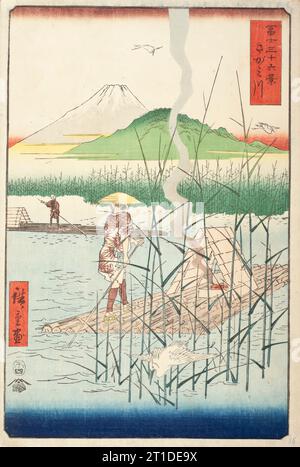 Fluss Sagami, 1858. Von 36 Ansichten auf Mt. Fuji. Stockfoto