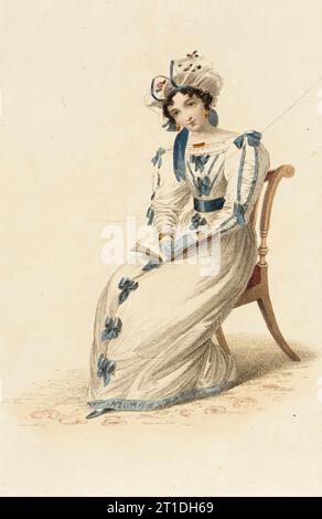 Modeteller (Morgenkleid), 1827. Stockfoto