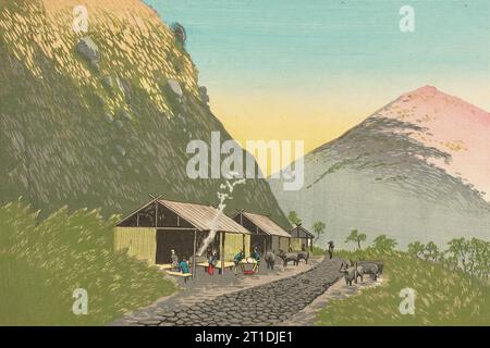 Sweet Sake House am Fuße des Mt. Hakone, 18:00 Uhr an einem Frühlingstag, 1881, 1881. Stockfoto