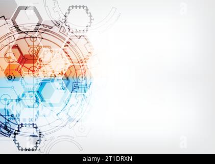 Farbdesign-Layout. Abstraktes Technologieprojekt. Vektorabbildung Stock Vektor