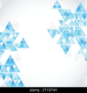 Moderne geometrische abstrakte Vektorvorlage. Blaue Dreiecke. Stock Vektor