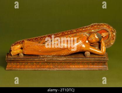 Buddha Shakyamuni liegend, 18. Jahrhundert. Stockfoto