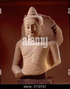 Buddha Shakyamuni, geschützt durch den Schlangenkönig Muchalinda, Ende des 13. Jahrhunderts. Stockfoto