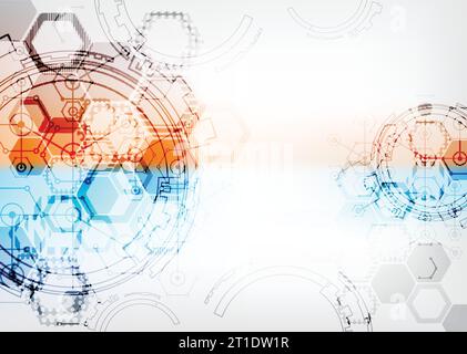Farbdesign-Layout. Abstraktes Technologieprojekt. Vektorabbildung Stock Vektor