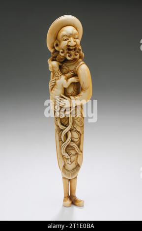 Holländer Holding Dog, 18. Jahrhundert. Stockfoto