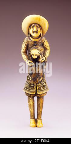 Holländer Holding Dog, 18. Jahrhundert. Stockfoto